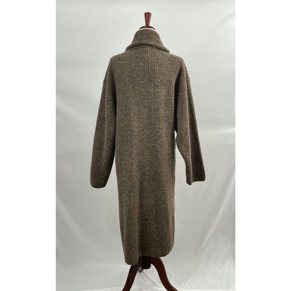 OZMA Sz M/L Sloan Duster Bark Open Front Cardigan Sweater Alpaca Thick - Picture 5 of 12